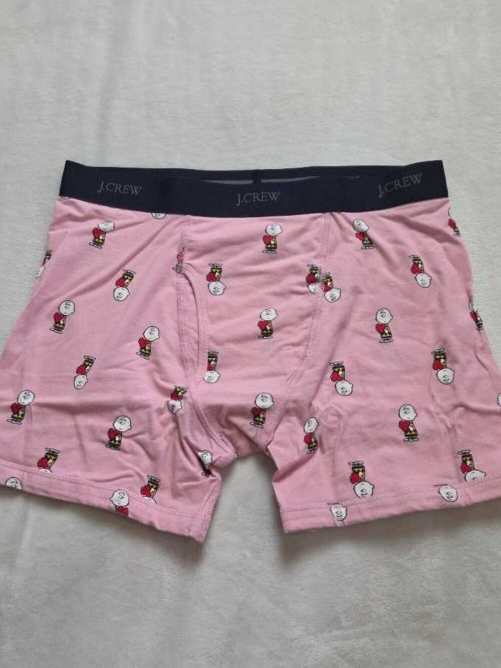 New M J.Crew x Peanuts Charlie Brown Valentine's stretch 4" boxer briefs